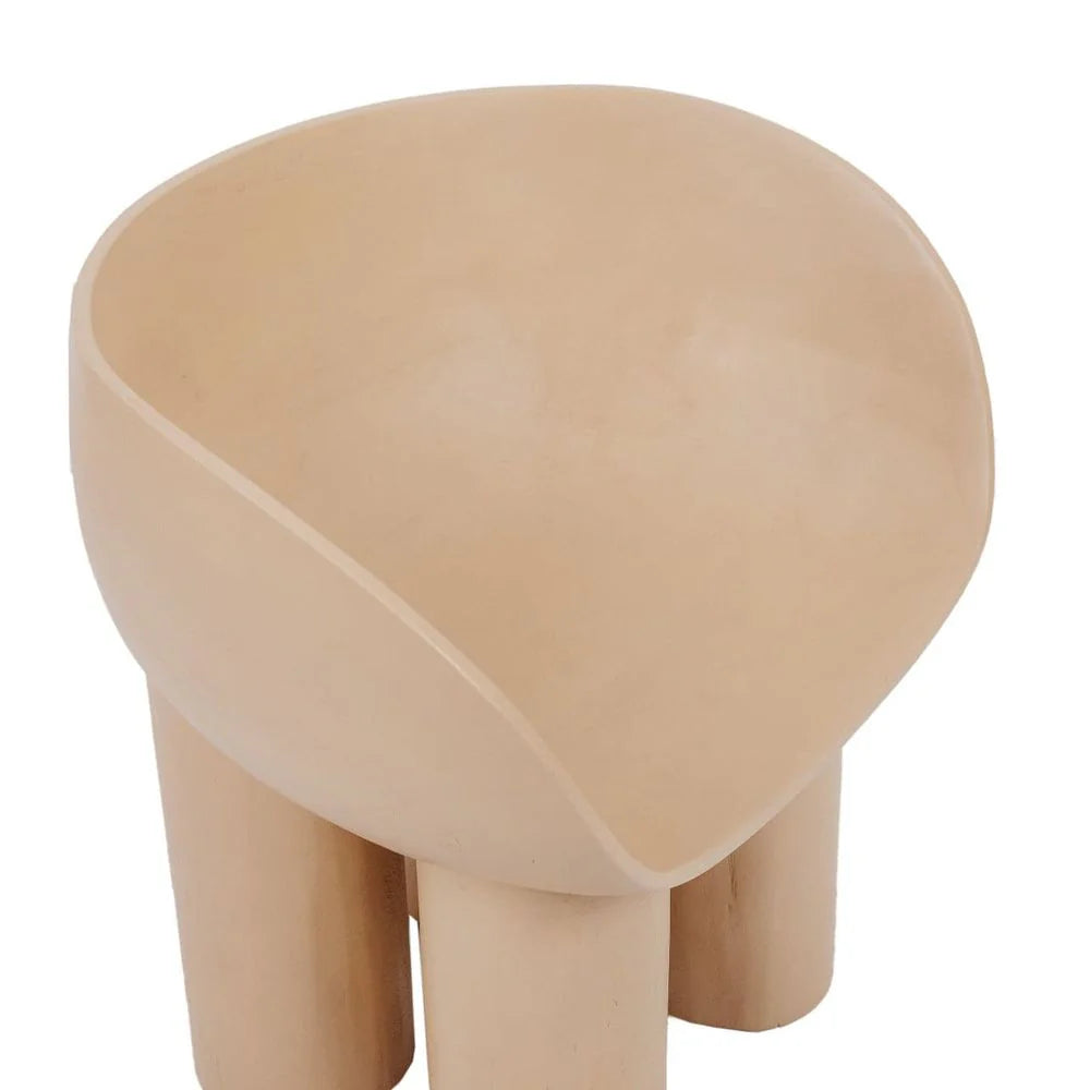 Ivory Solid Teak Lounge Chair
