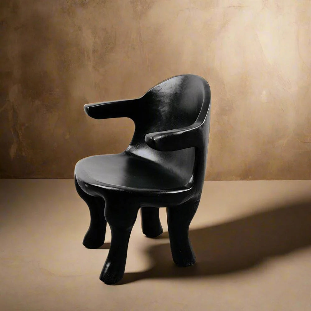 Black Wood Armchair