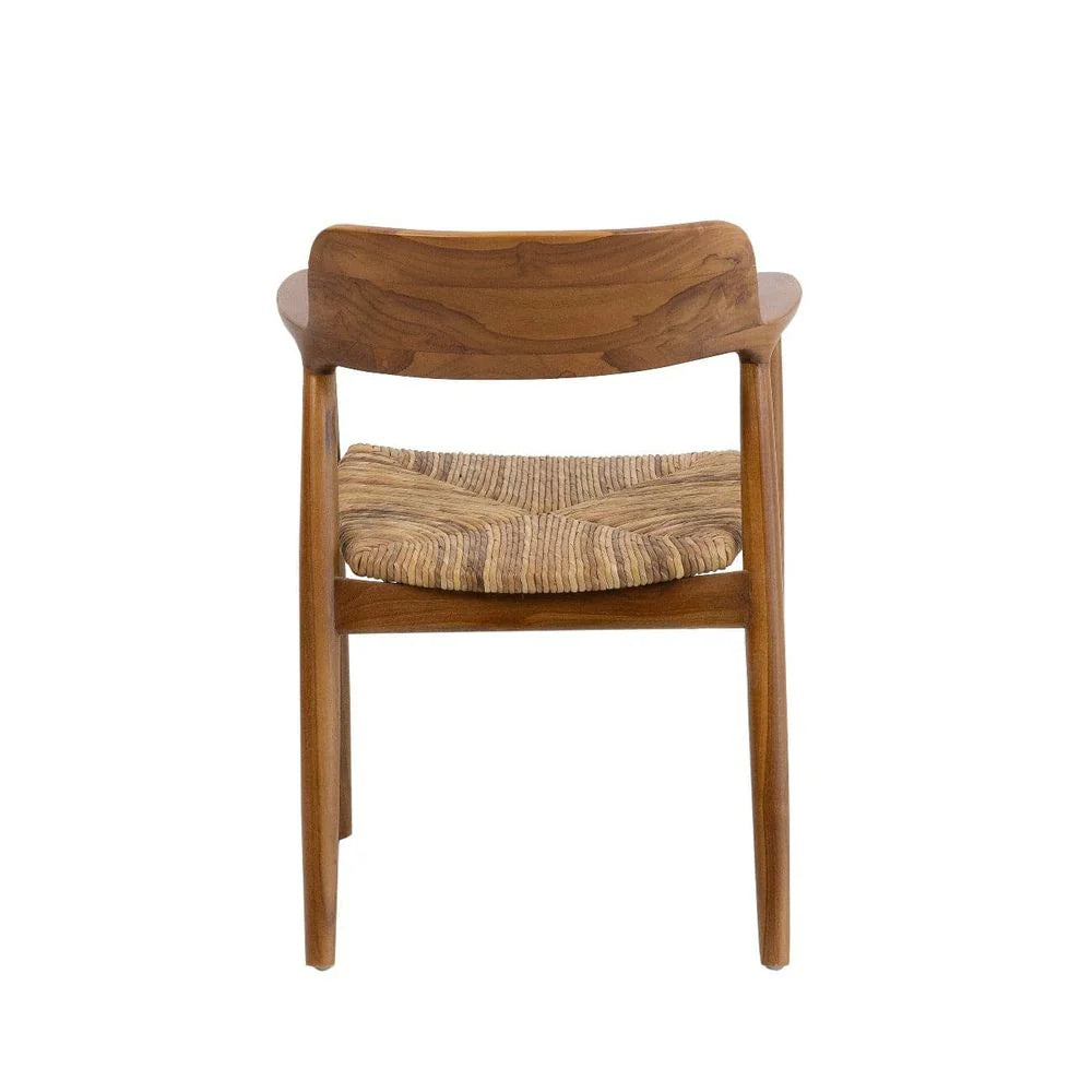 Teak Dining Chair in Ivory and Natural