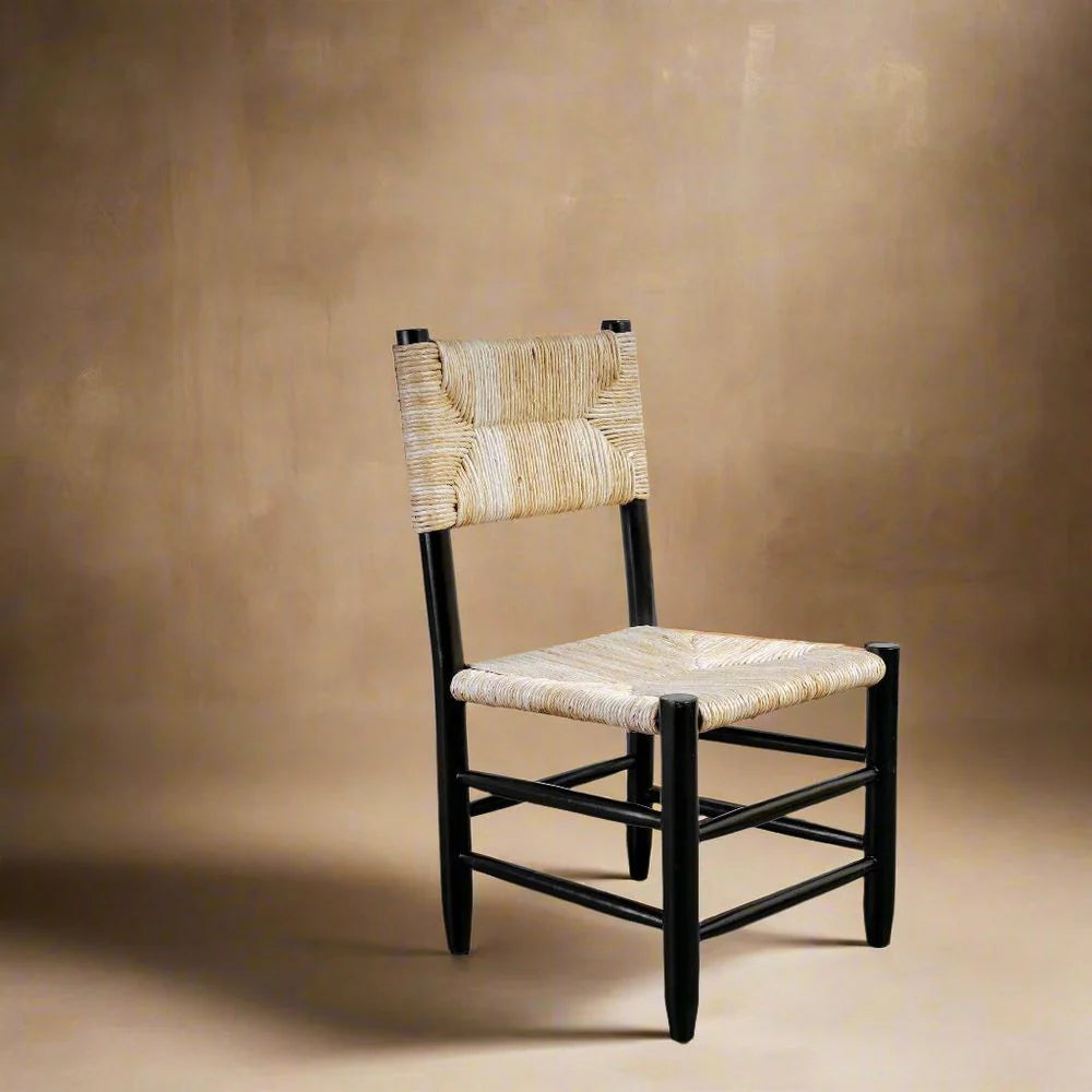 Teak Side Chair in Natural and Black