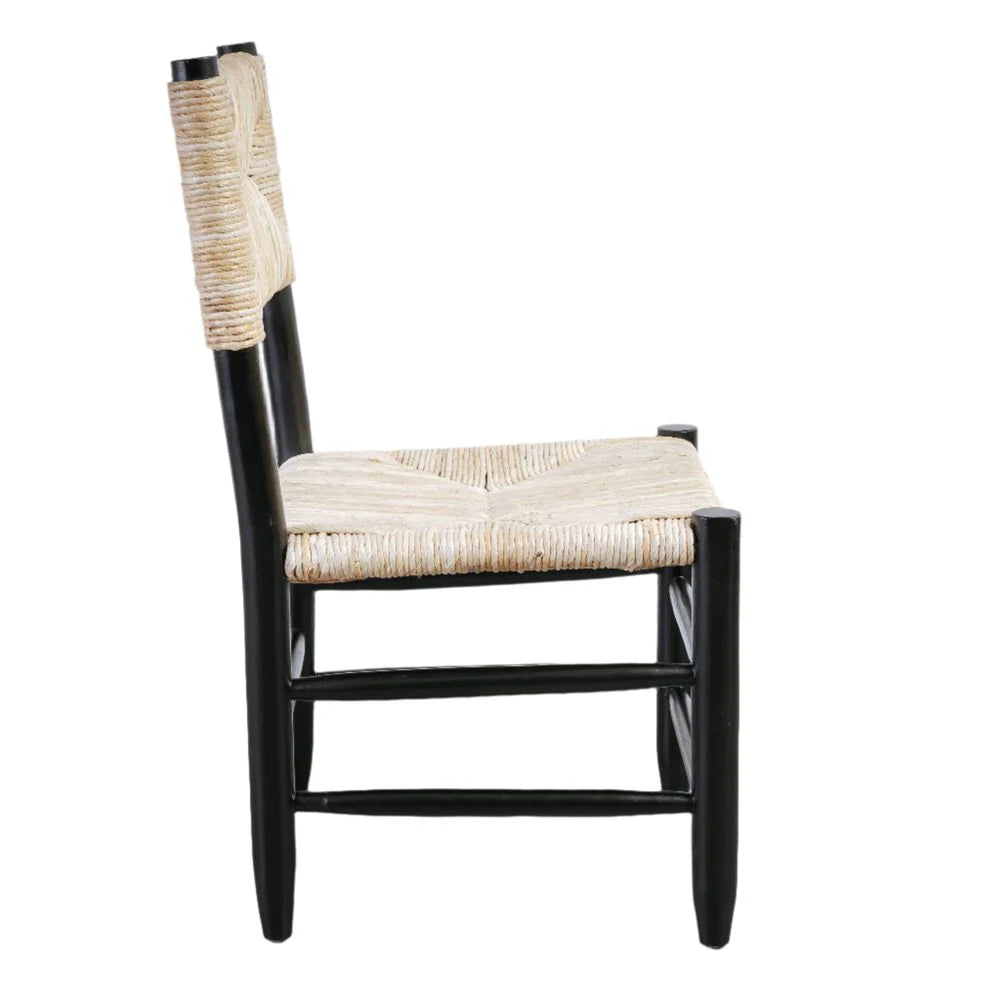 Teak Side Chair in Natural and Black