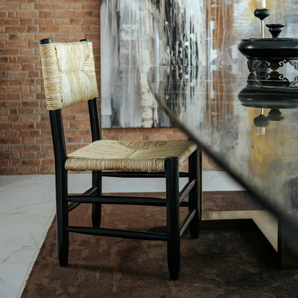 Teak Side Chair in Natural and Black
