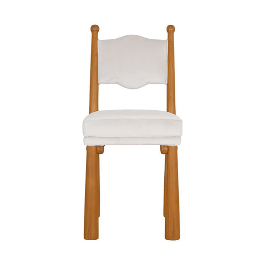 Acacia and Velvet Dining Chair in Natural and Beige – FL1376NTRL