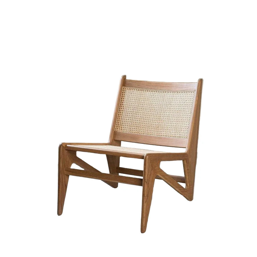 Natural Teak and Rattan Chair