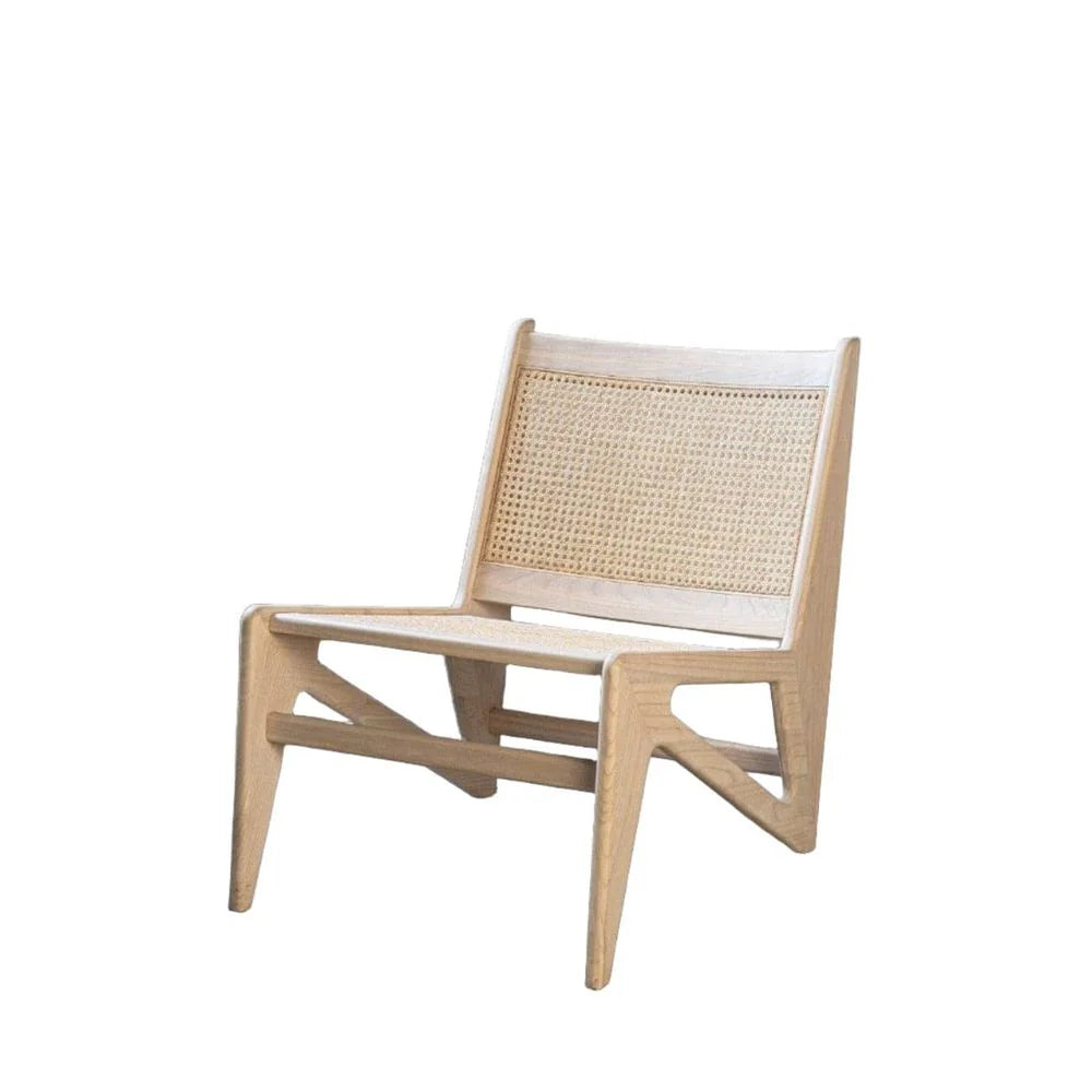 Natural Oak and Rattan Chair