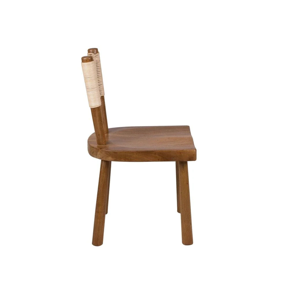 Natural Acacia and Rattan Dining Chair
