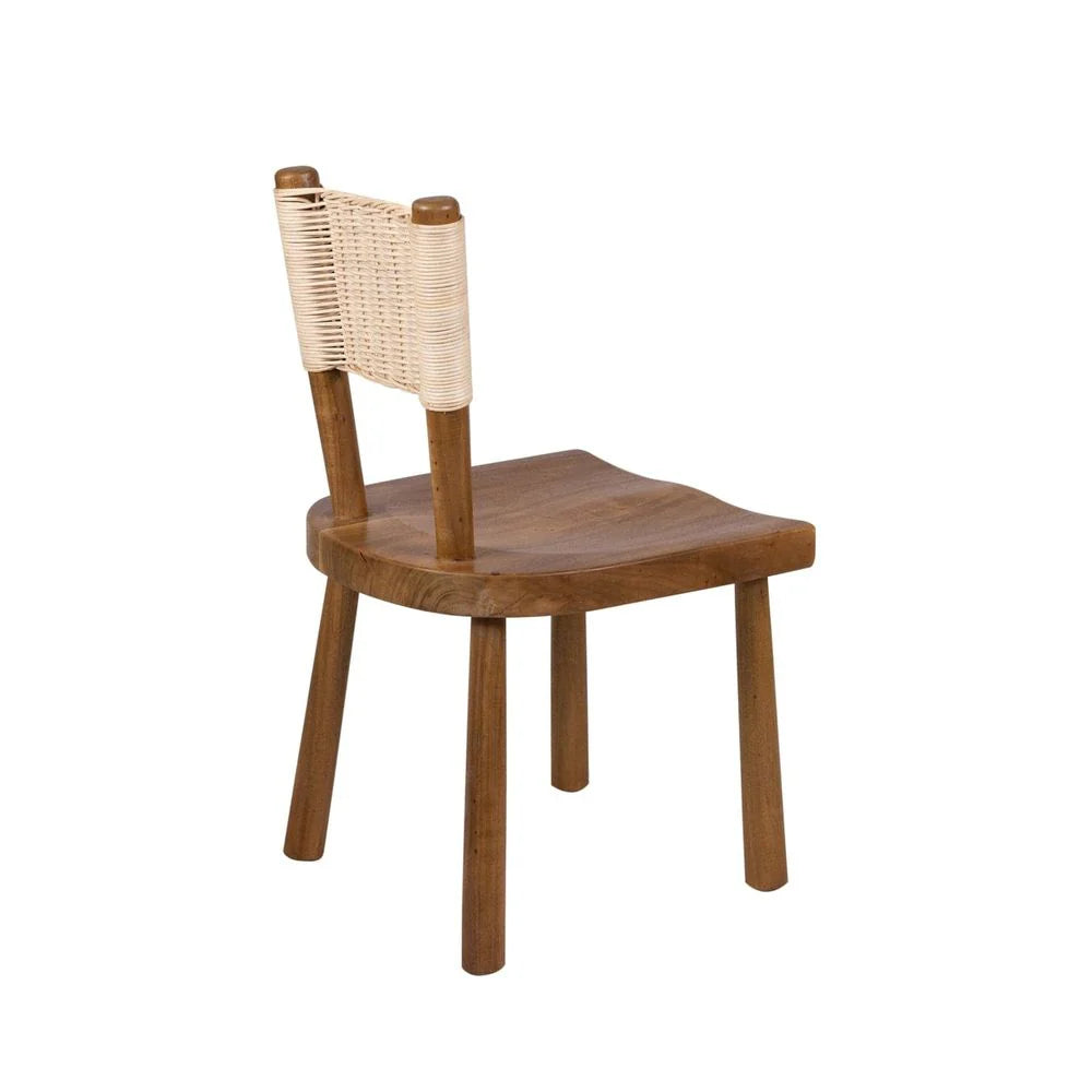Natural Acacia and Rattan Dining Chair