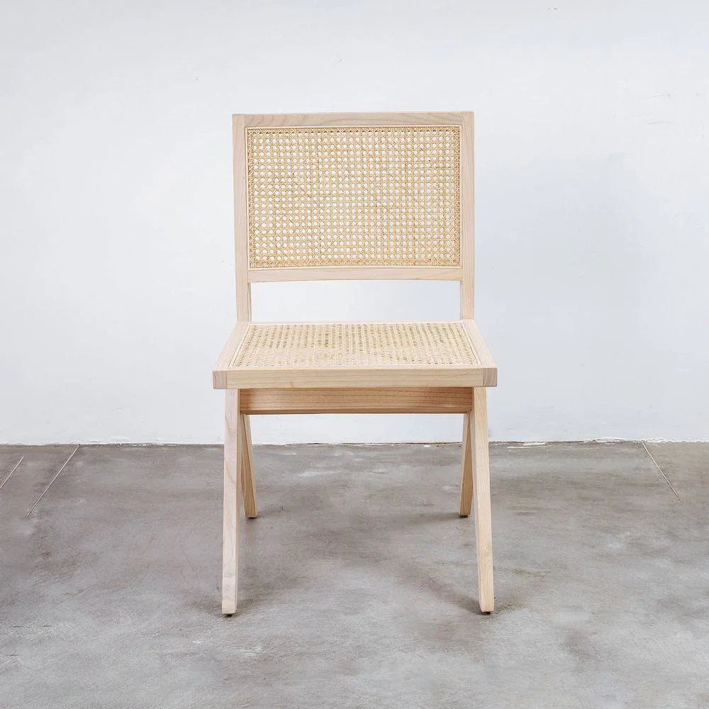 Natural Oak and Rattan Dining Chair