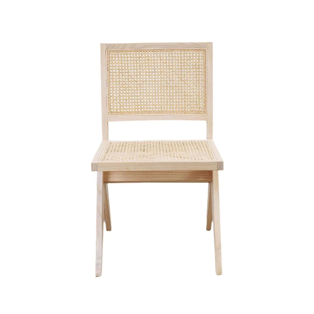 Natural Oak and Rattan Dining Chair
