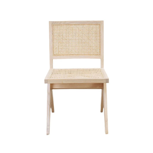 Natural Oak and Rattan Dining Chair