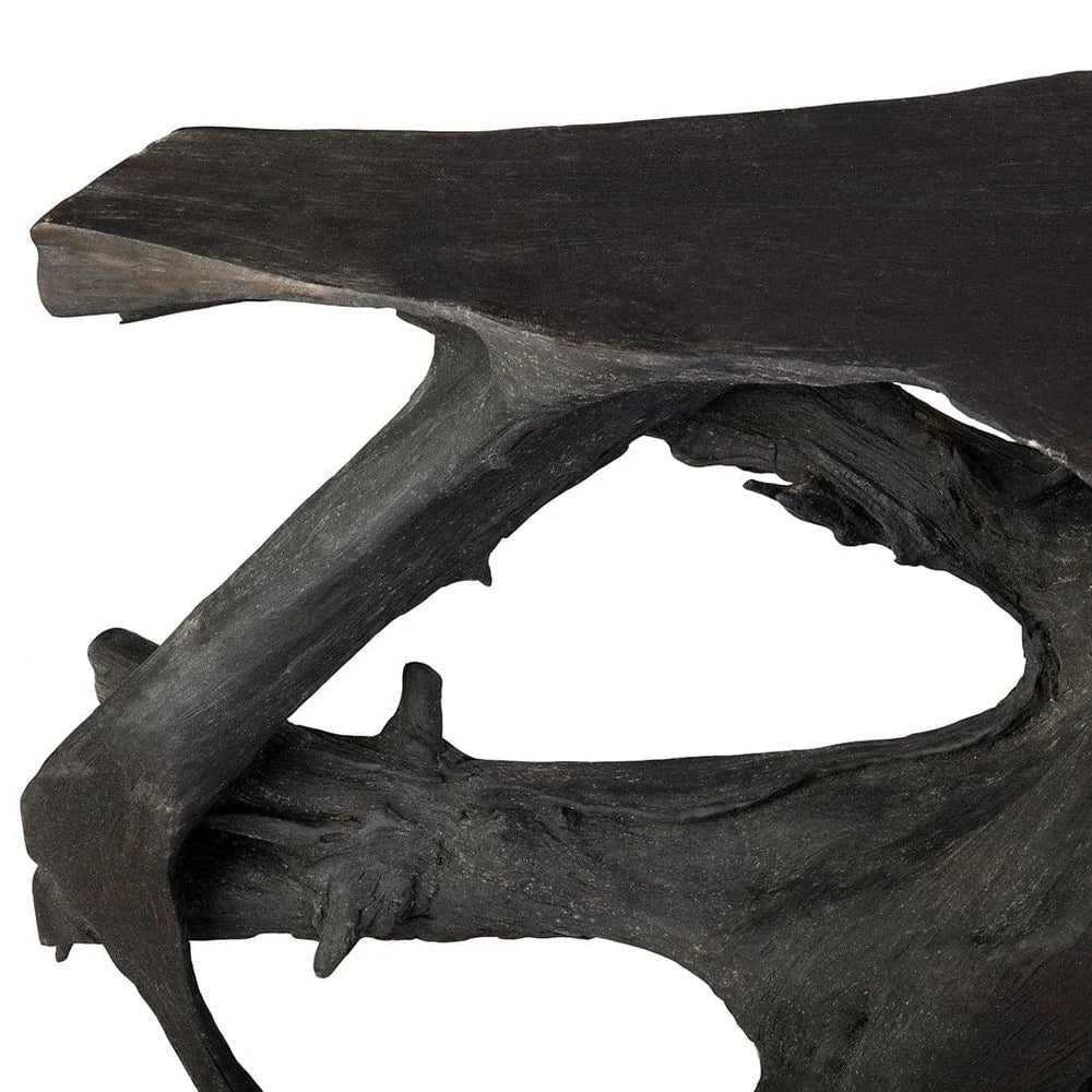 Black Teak Console Table, 47-Inch