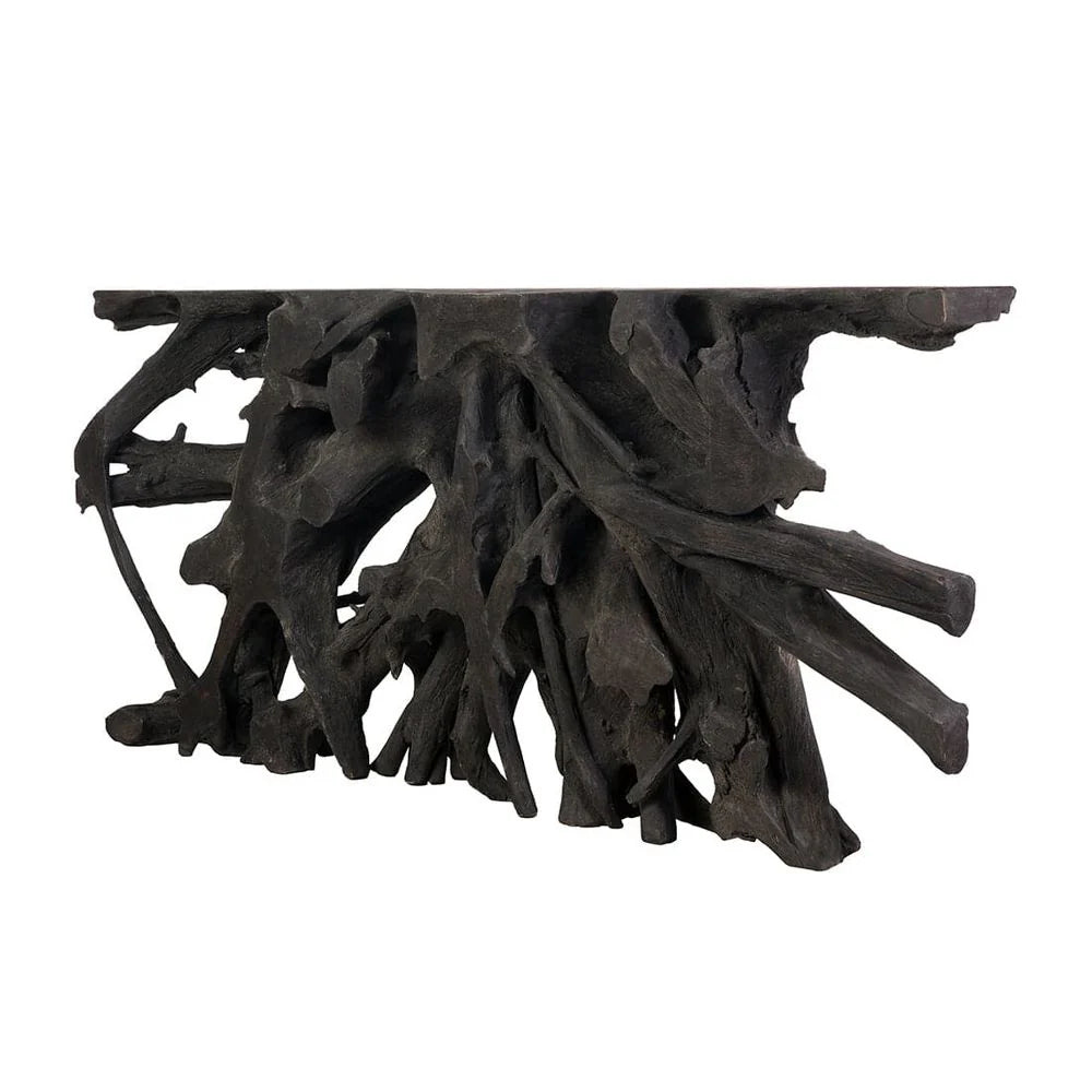 Black Teak Console Table, 47-Inch