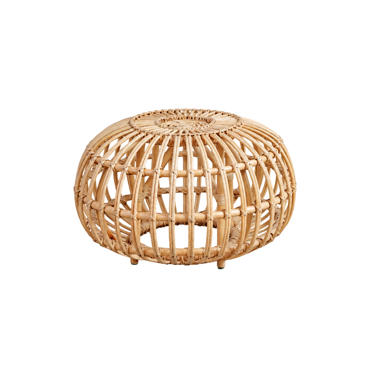 Natural Rattan Ottoman