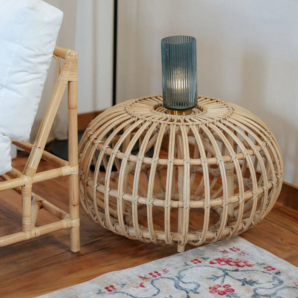 Natural Rattan Ottoman