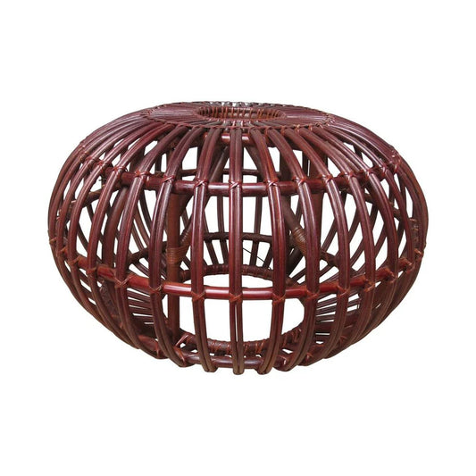 Brown Rattan Ottoman