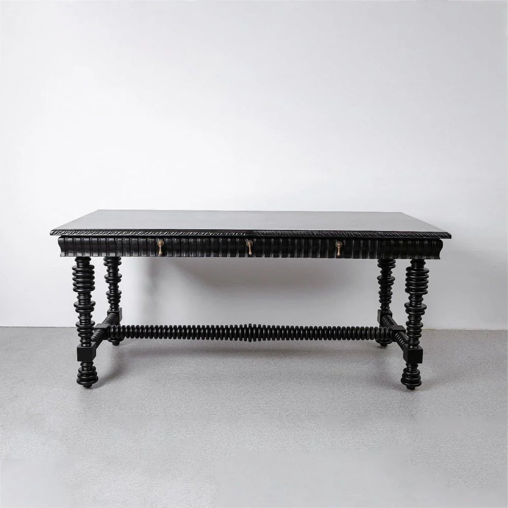 Black Mahogany Desk, 70-Inch