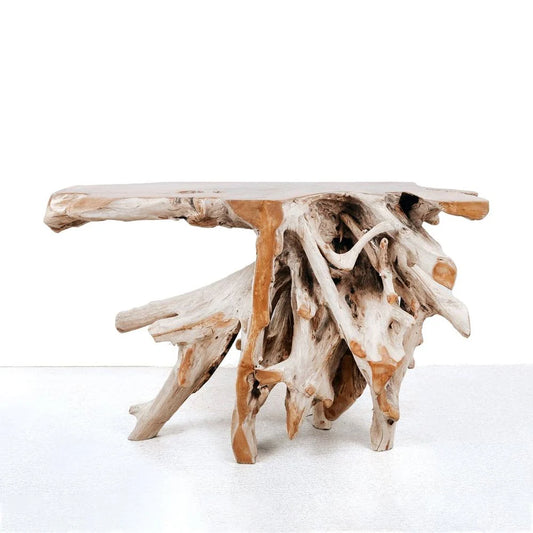 White Teak Console Table