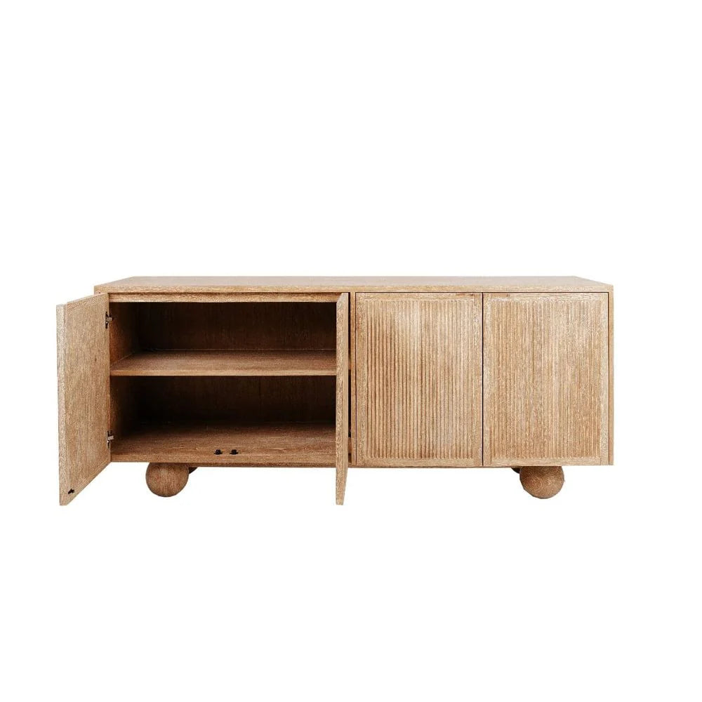 Bleached White Teak Sideboard