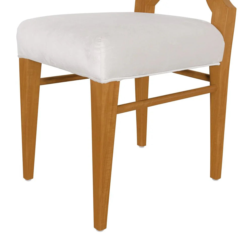 Acacia and Velvet Dining Side Chair in Natural and Beige – FL2402NTRL