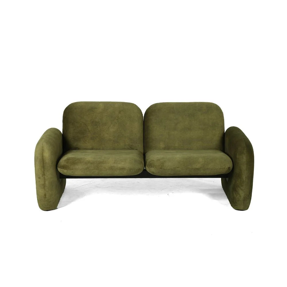 Green Iron and Fabric Loveseat