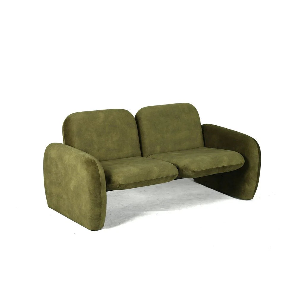 Green Iron and Fabric Loveseat