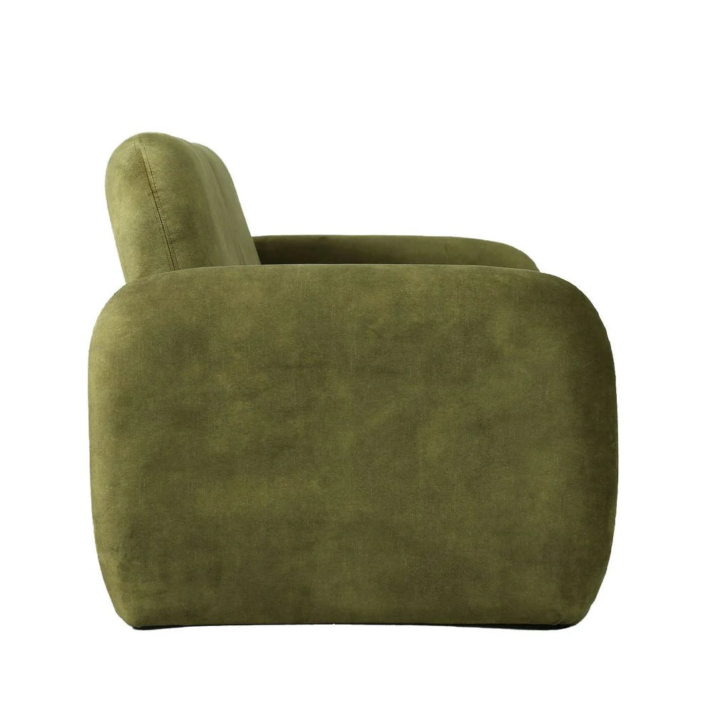 Green Iron and Fabric Loveseat