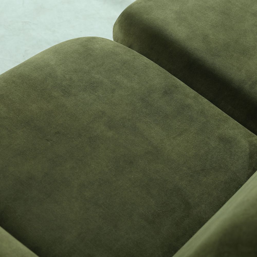 Green Iron and Fabric Loveseat