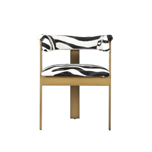 Stainless Steel Dining Chair in Black and White