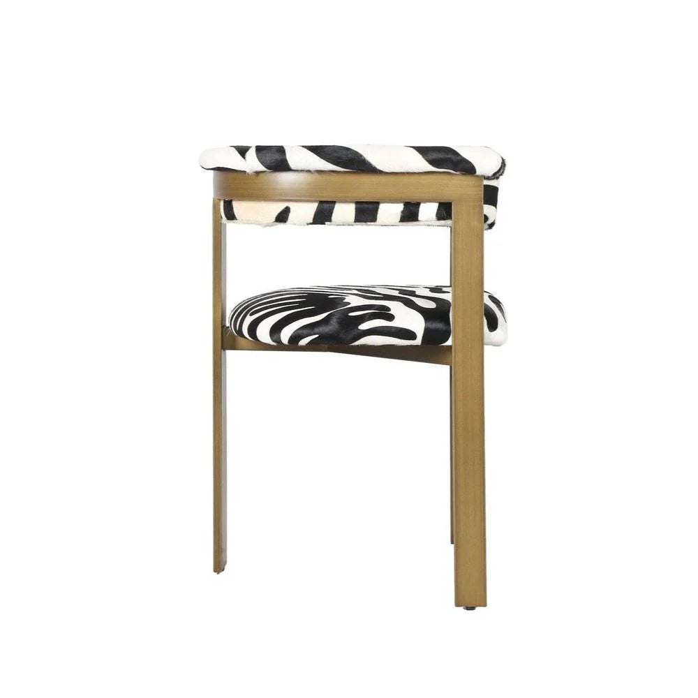 Stainless Steel Dining Chair in Black and White