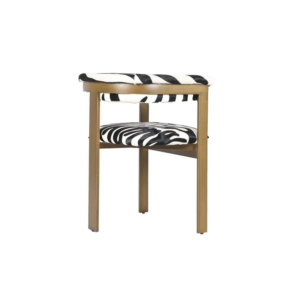 Stainless Steel Dining Chair in Black and White