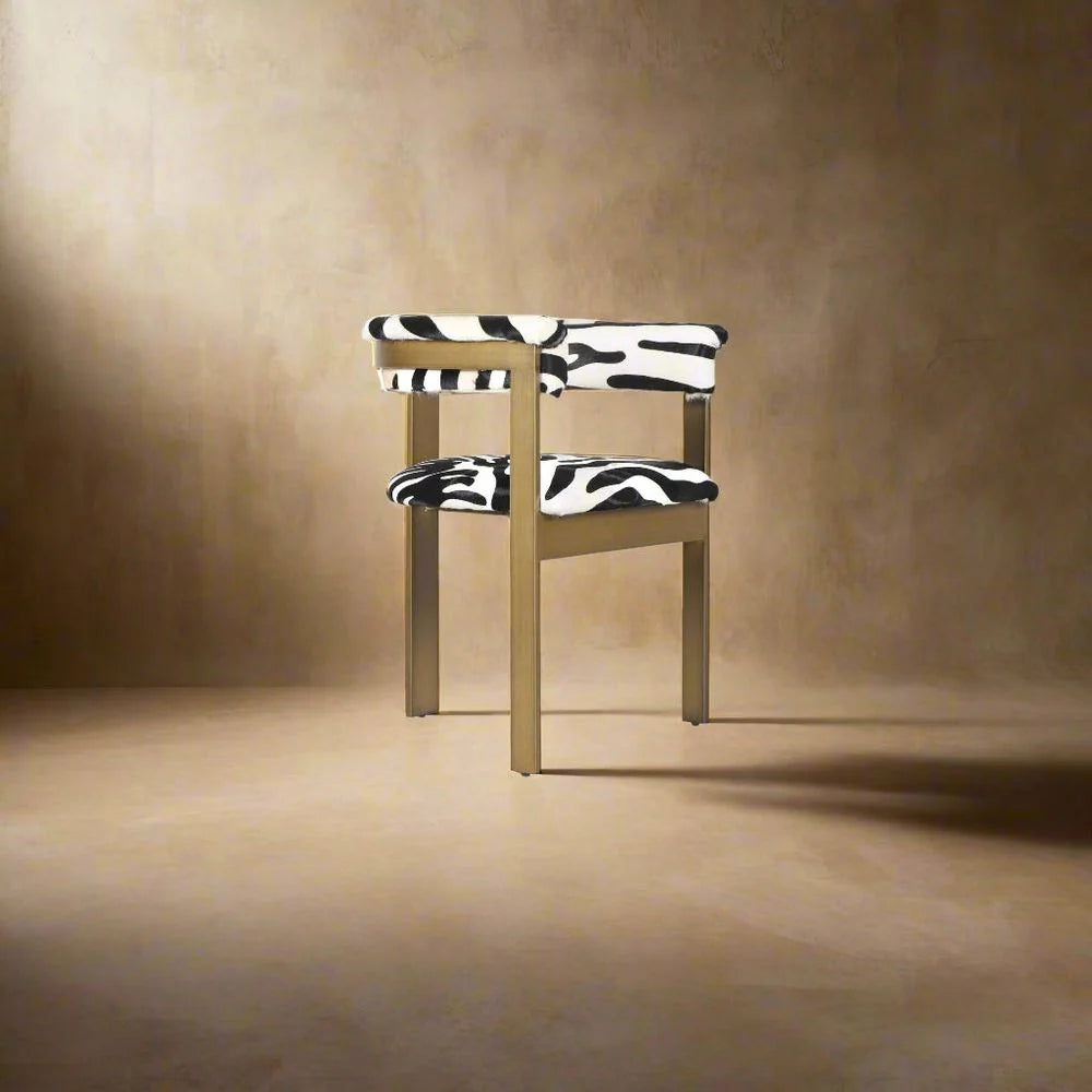 Stainless Steel Dining Chair in Black and White
