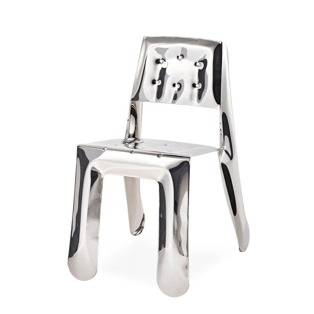 Silver-Tone Stainless Steel Dining Chair