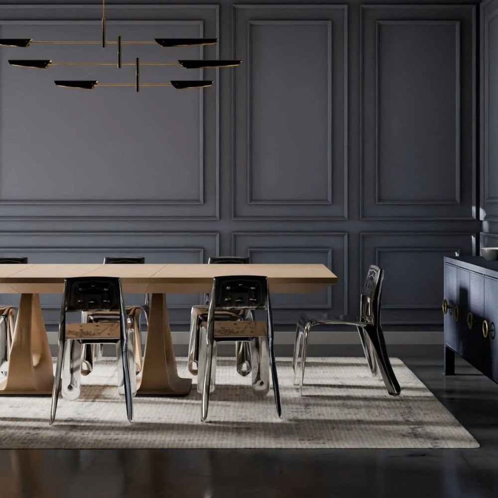 Silver-Tone Stainless Steel Dining Chair
