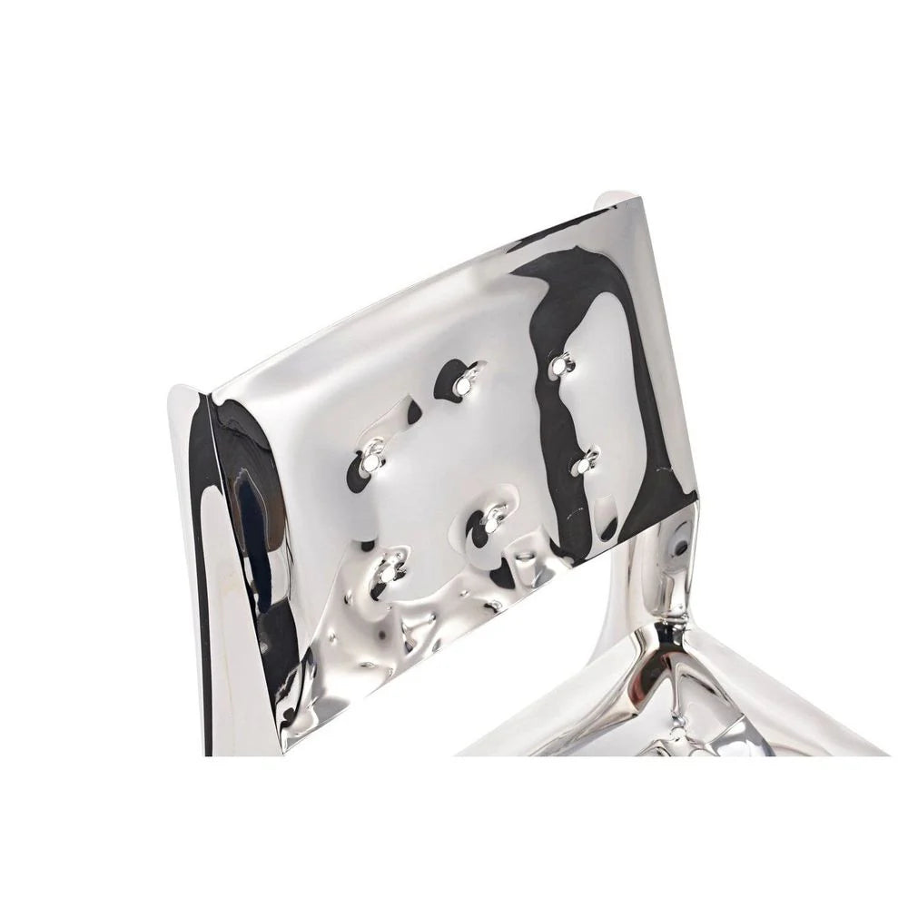 Silver-Tone Stainless Steel Dining Chair