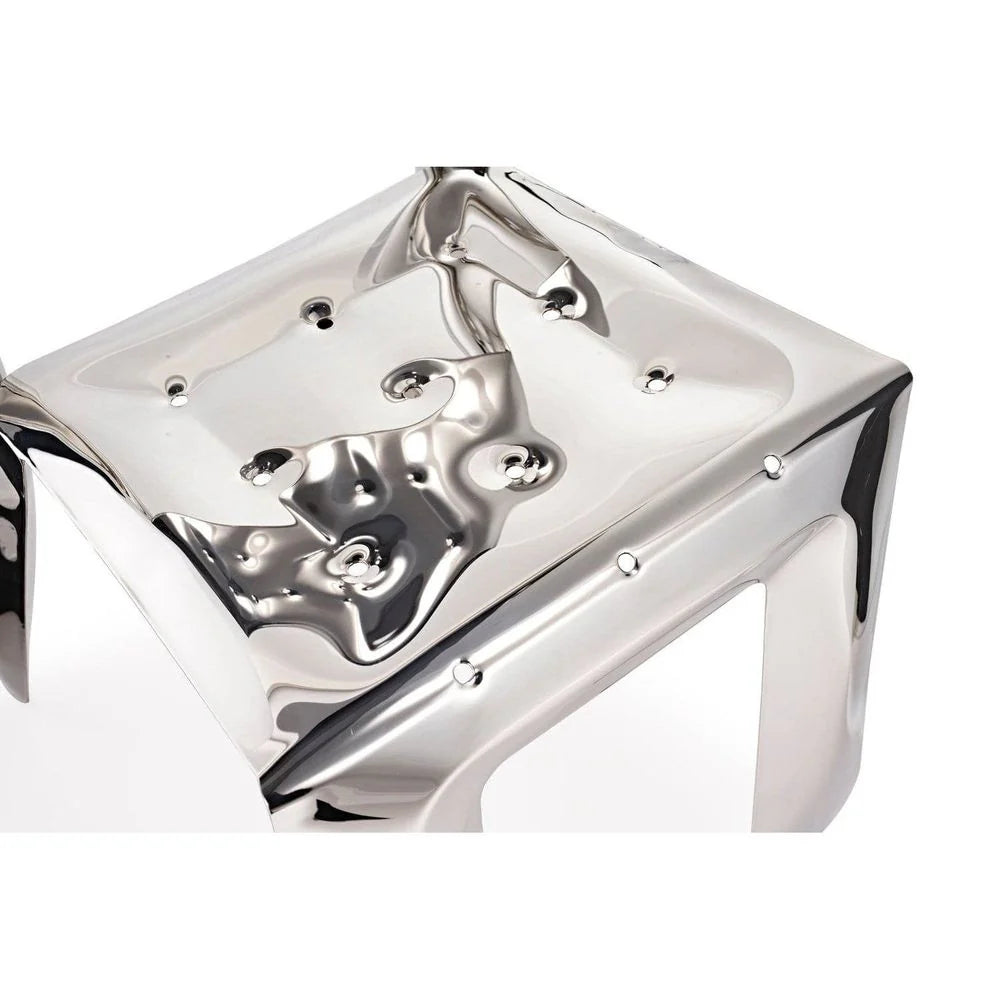 Silver-Tone Stainless Steel Dining Chair