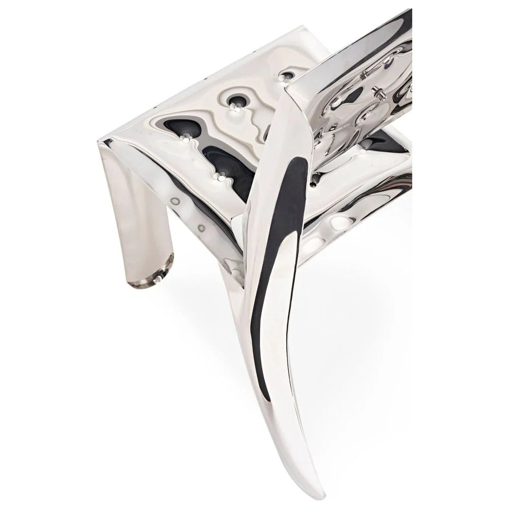 Silver-Tone Stainless Steel Dining Chair