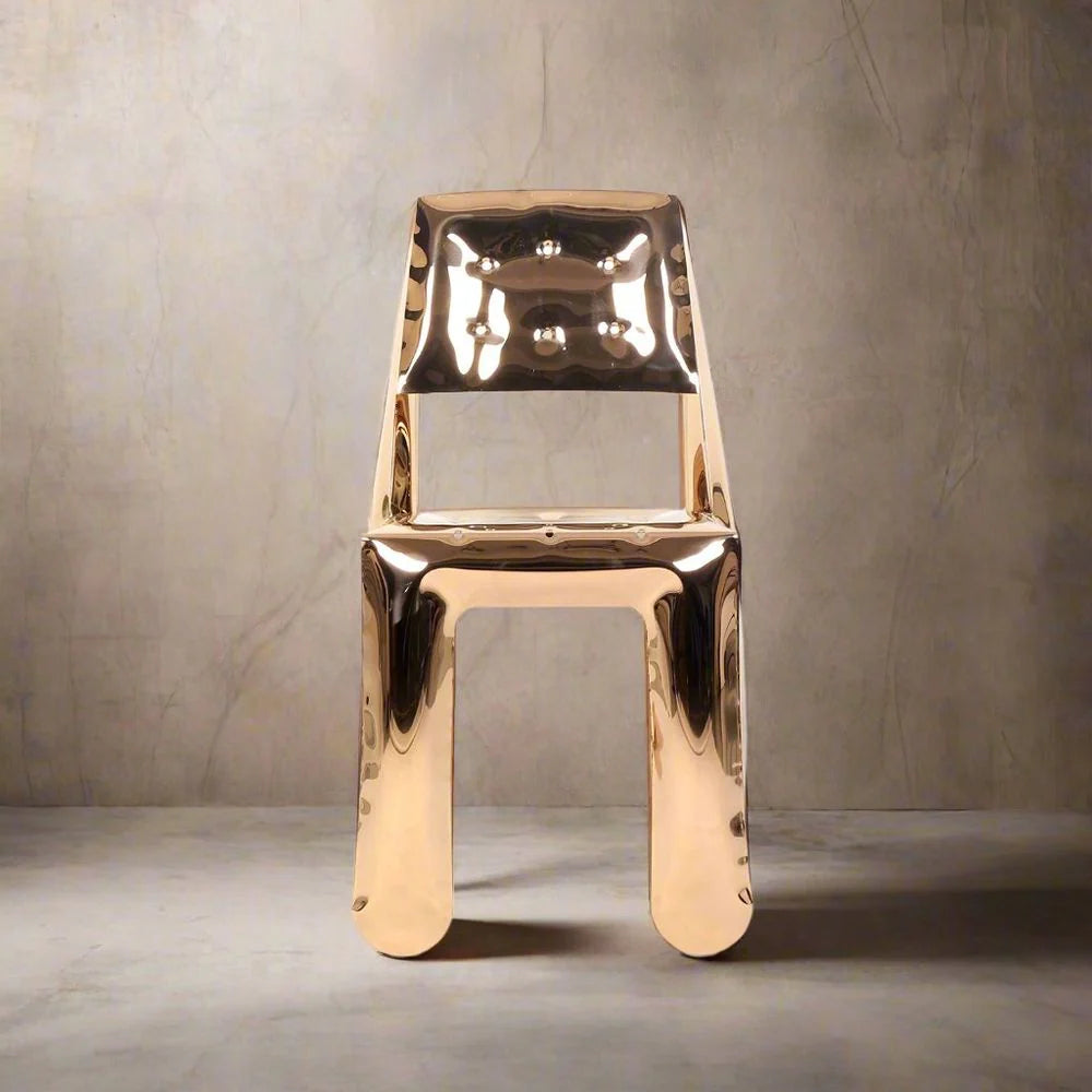 Rose Gold-Tone Stainless Steel Dining Chair