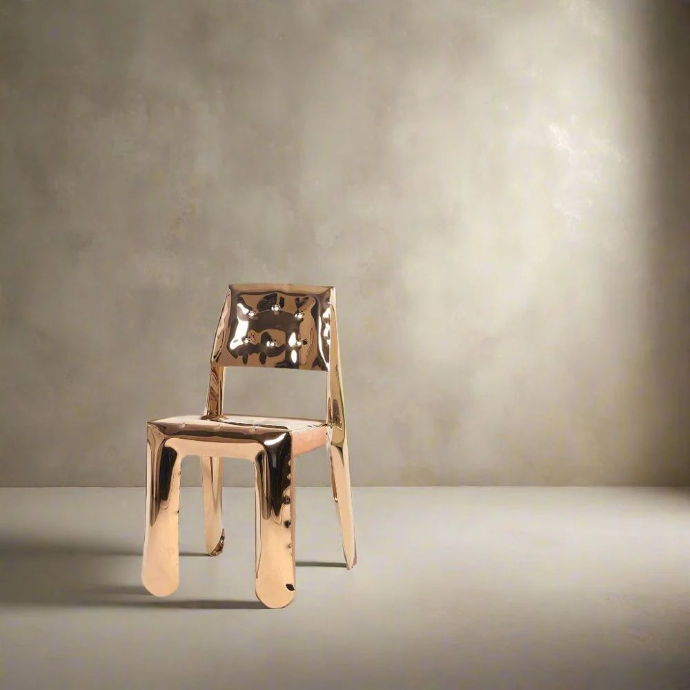 Rose Gold-Tone Stainless Steel Dining Chair