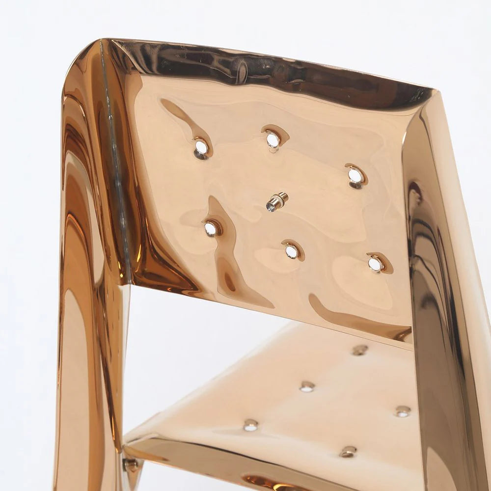 Rose Gold-Tone Stainless Steel Dining Chair