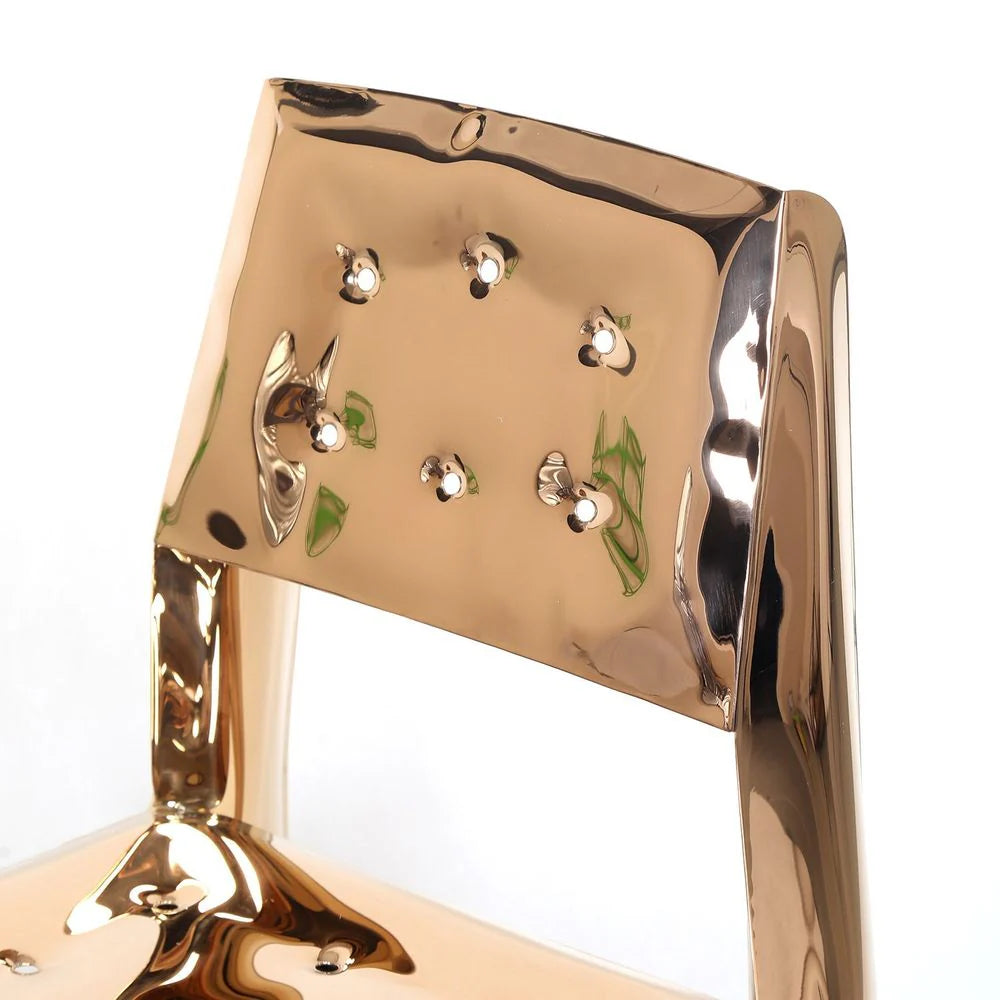 Rose Gold-Tone Stainless Steel Dining Chair