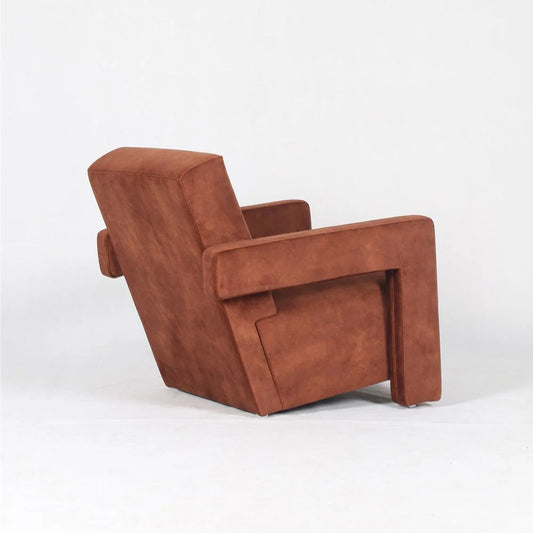 Brown Velvet Lounge Chair