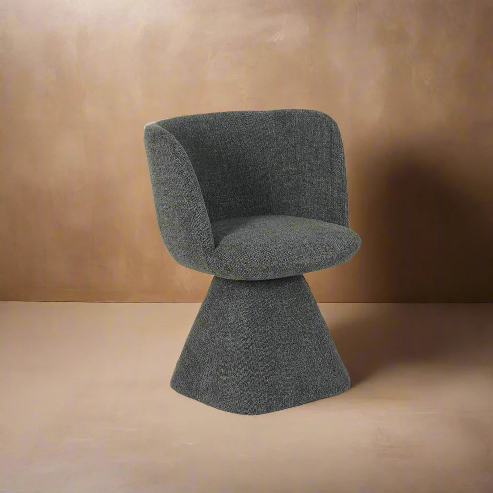 Green Linen Swivel Chair