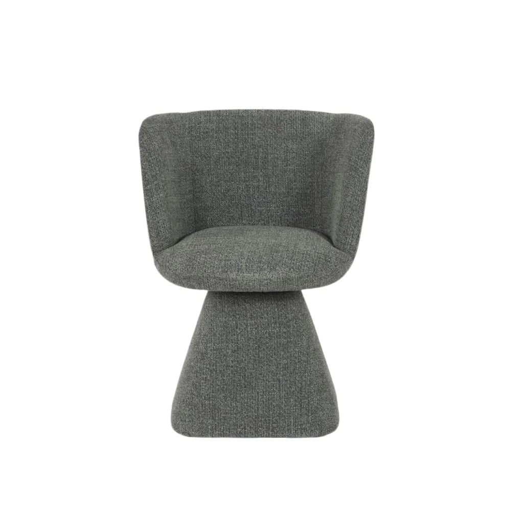 Green Linen Swivel Chair