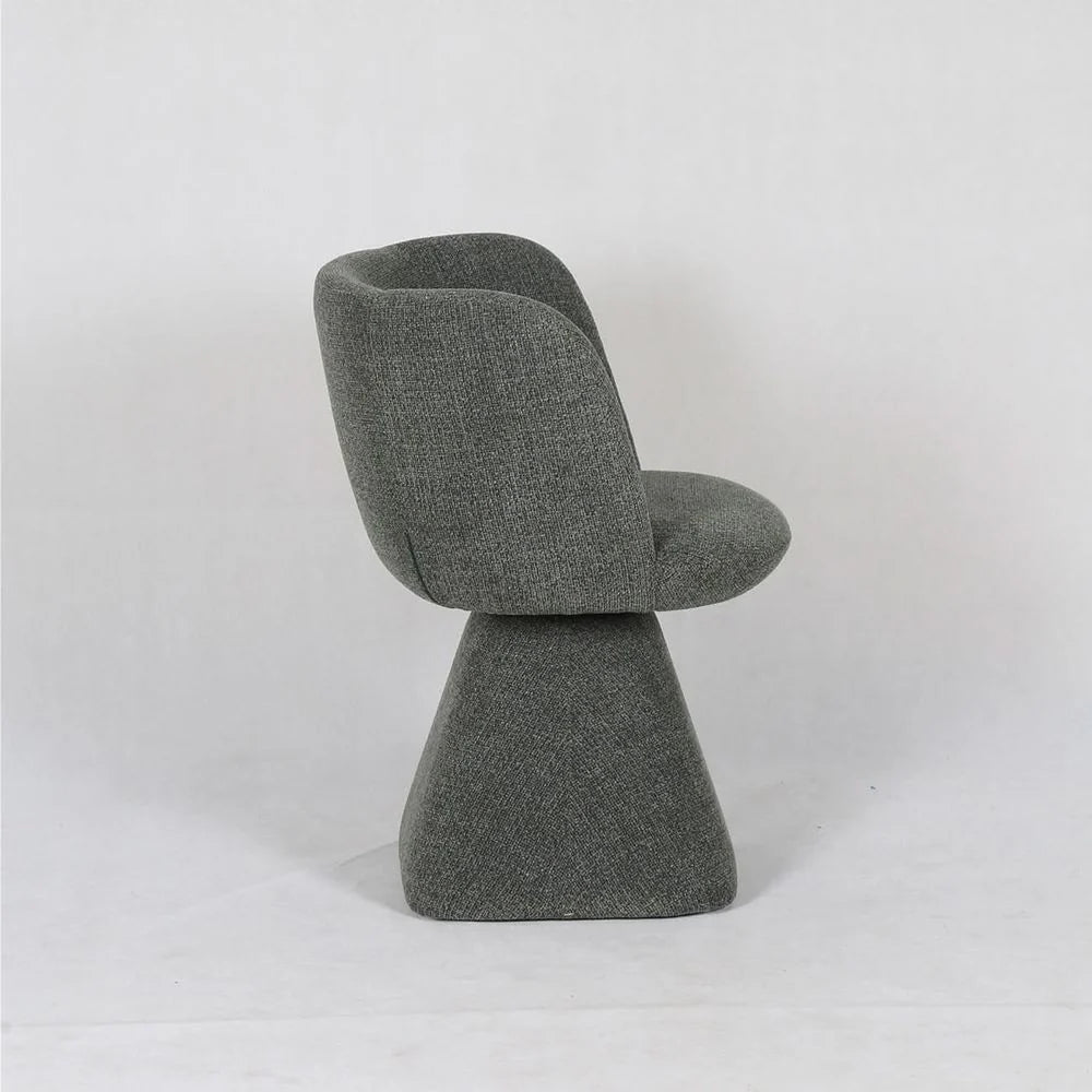 Green Linen Swivel Chair