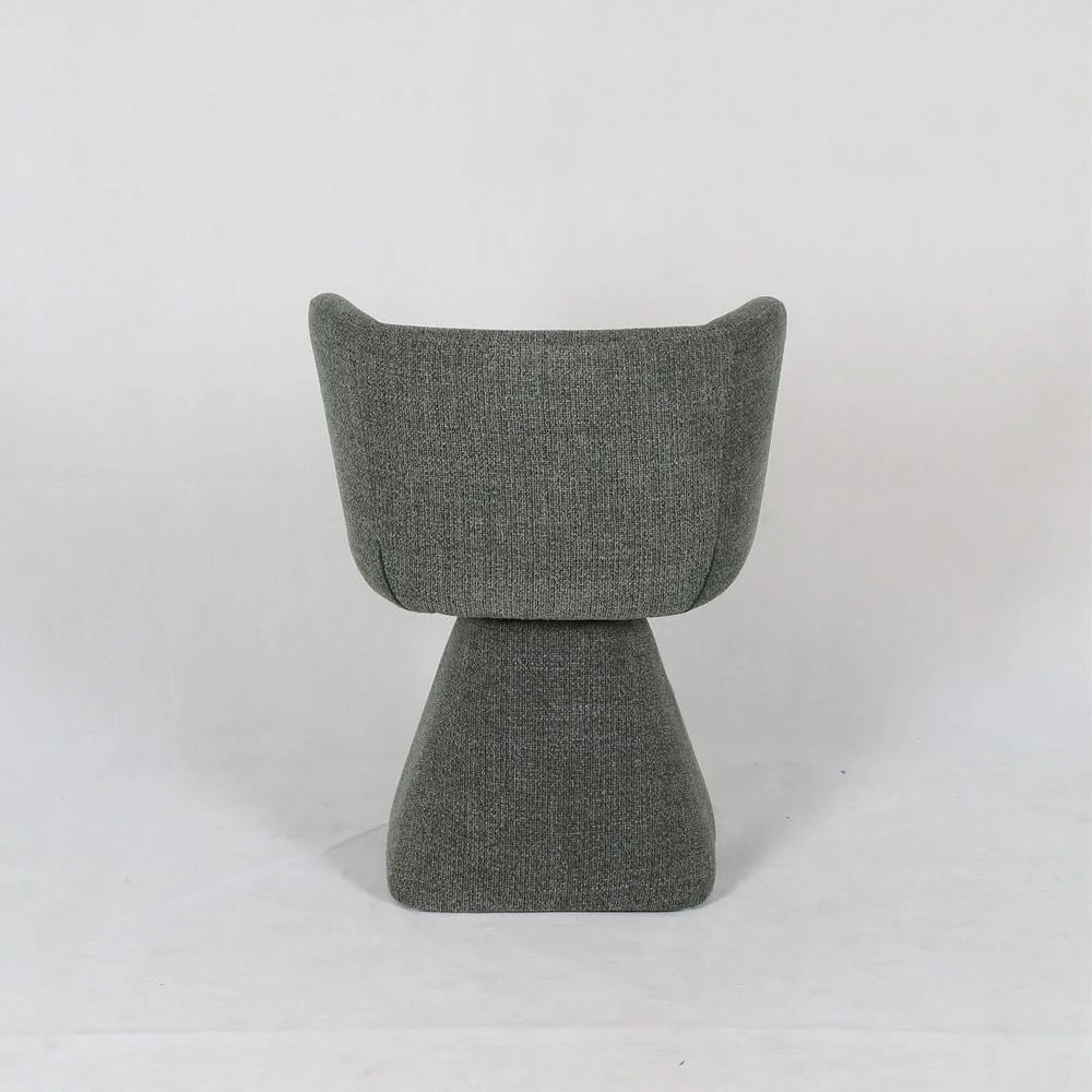 Green Linen Swivel Chair