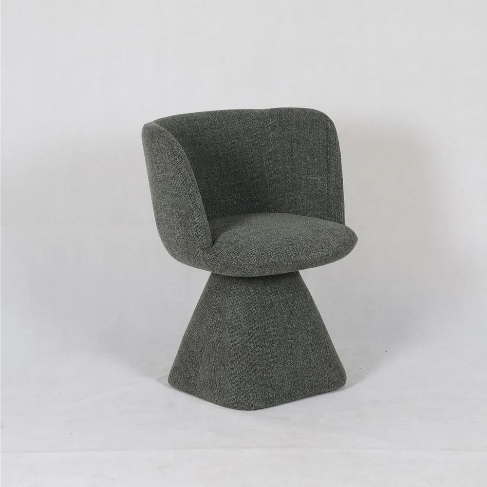 Green Linen Swivel Chair