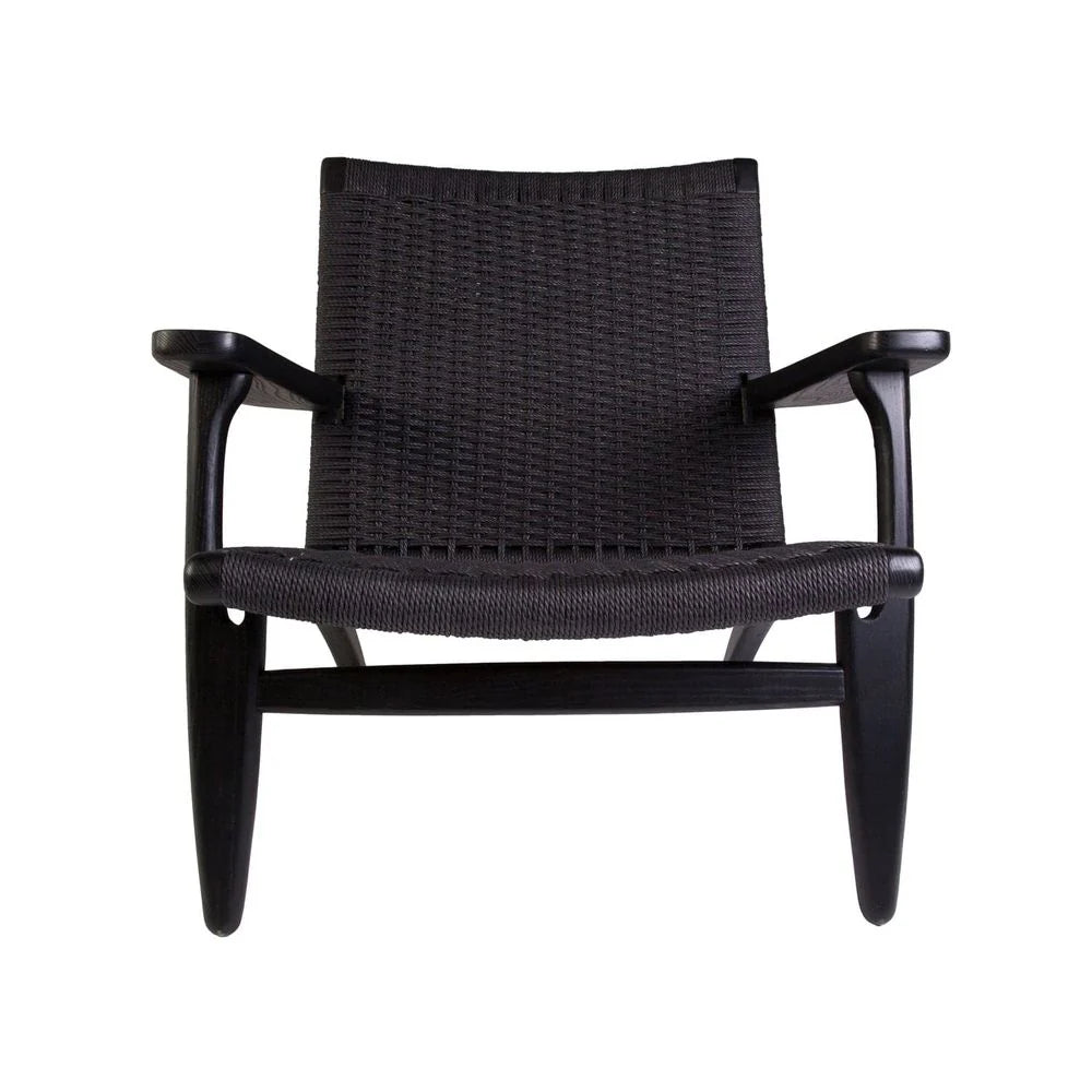 Black Ash and Rattan Lounge Chair