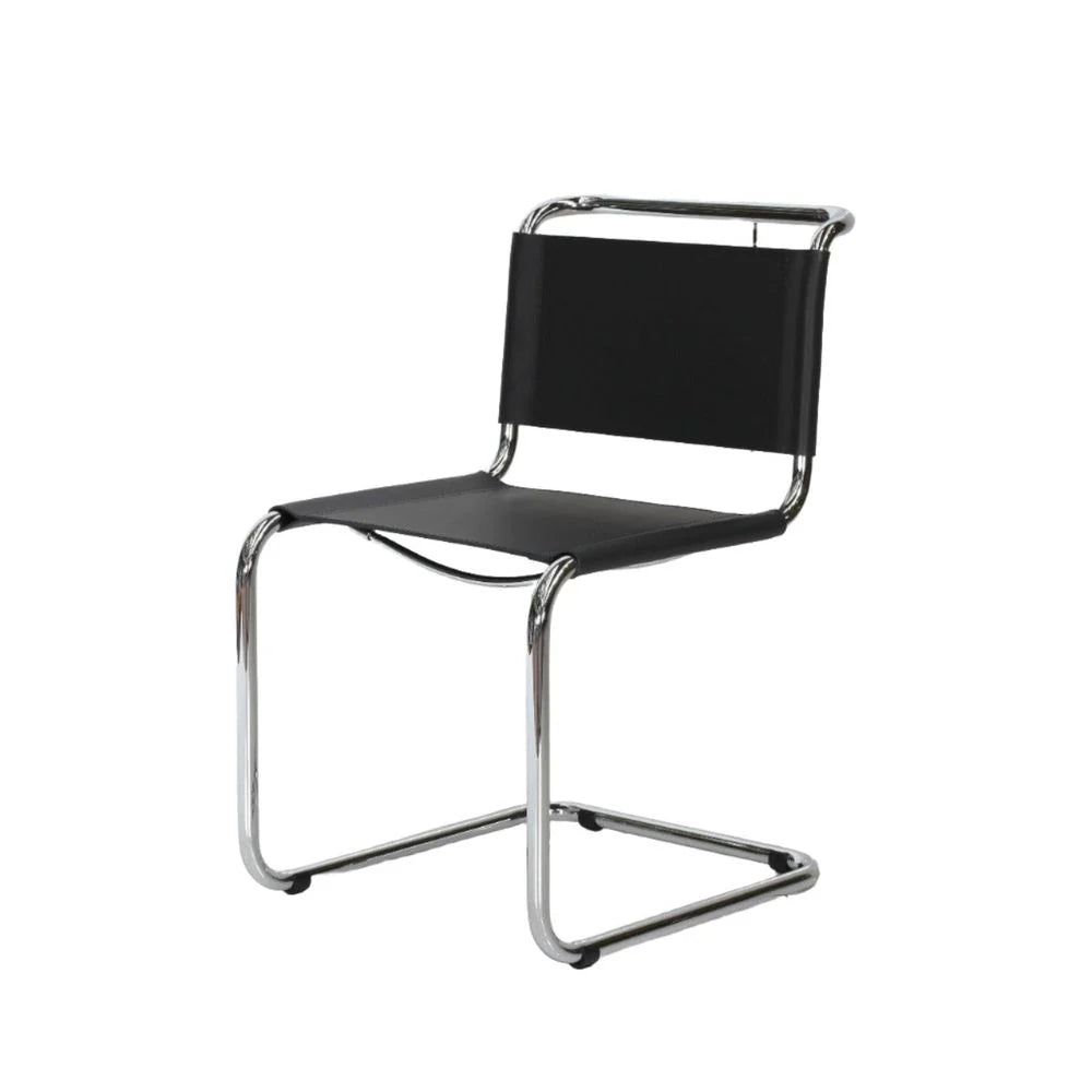 Steel Dining Chair in Chrome-Tone and Black