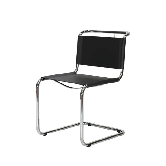 Steel Dining Chair in Chrome-Tone and Black
