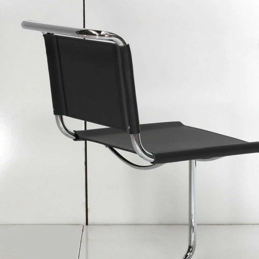 Steel Dining Chair in Chrome-Tone and Black